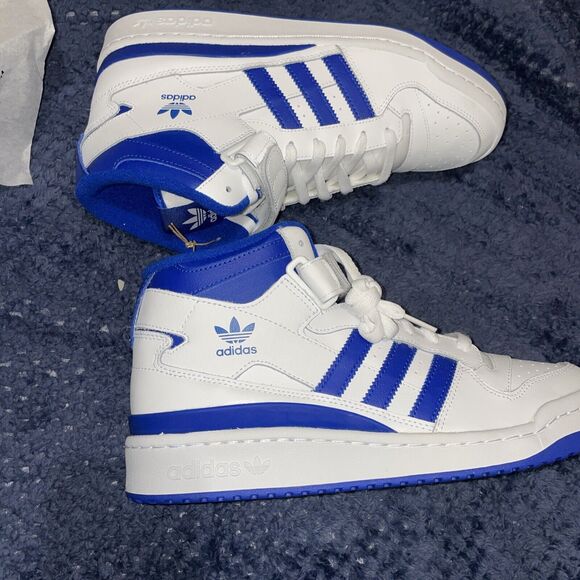 Adidas Forum Mid Originals Shoes White/ Royal Blue FY4976 Size 10 - Picture 4 of 10